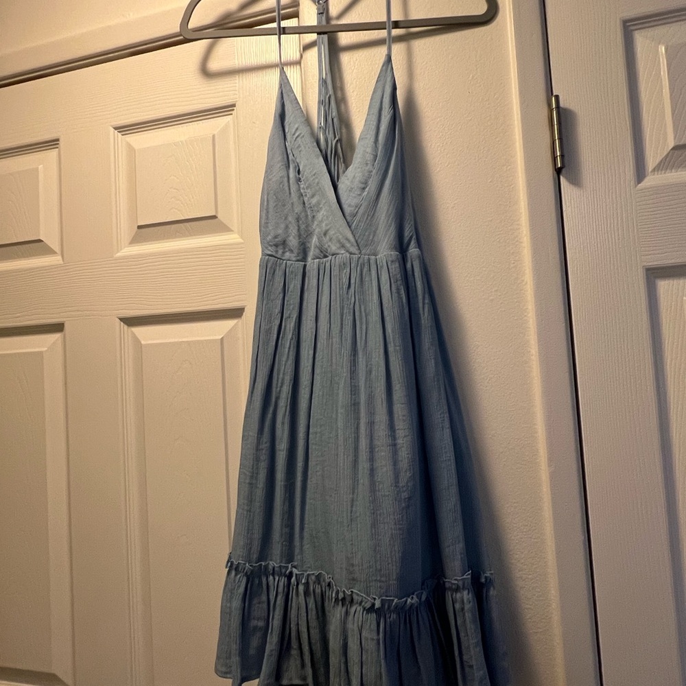 Daisies Light Blue Textured Dress